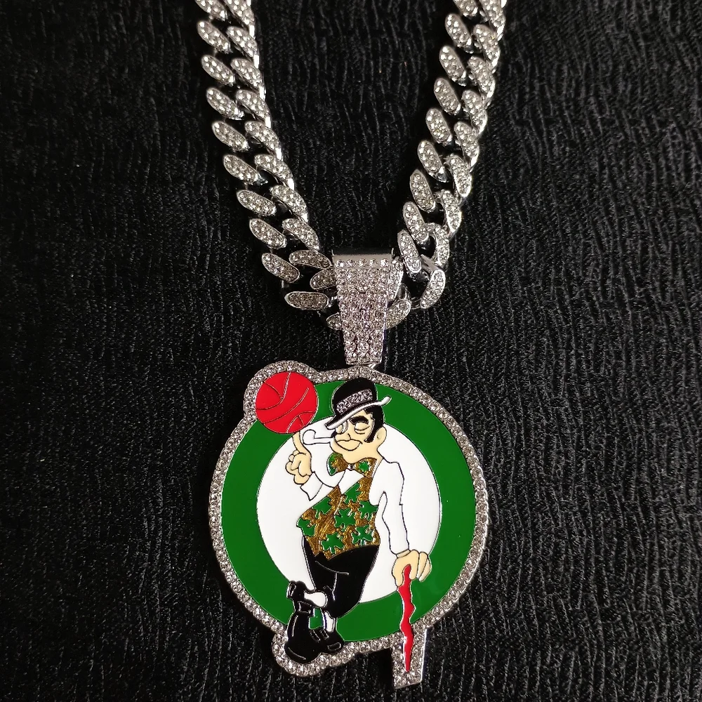 Boston Celtics 20 Inch Hip Hop Necklace Pendant NBA Basketball Jewelry